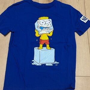 Blue Graphic T-Shirt with Cartoon Print